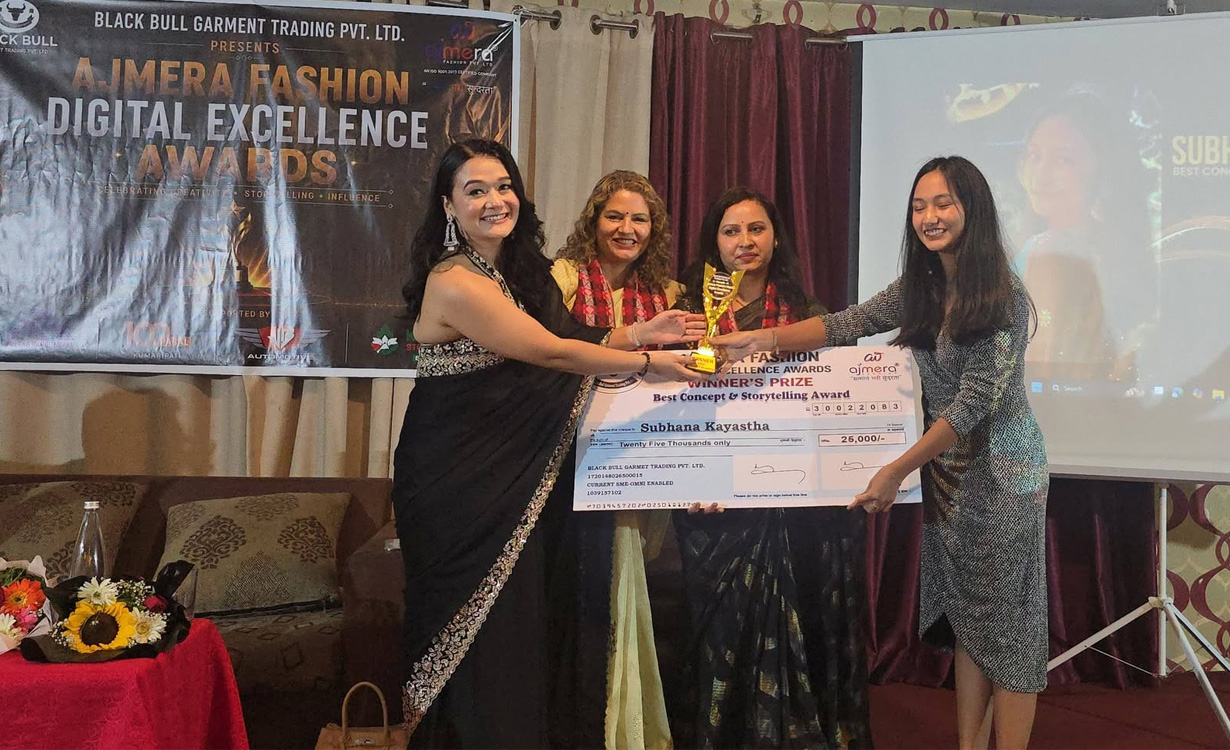अजमेरा फेसन डिजाइन एक्सिलेन्स अवार्डबाट तीनजना पुरस्कृत